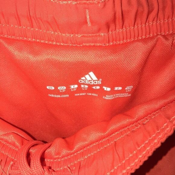 Adidas Women's Athletic Elastic Waist Orange White Running Shorts Size L - Picture 7 of 8